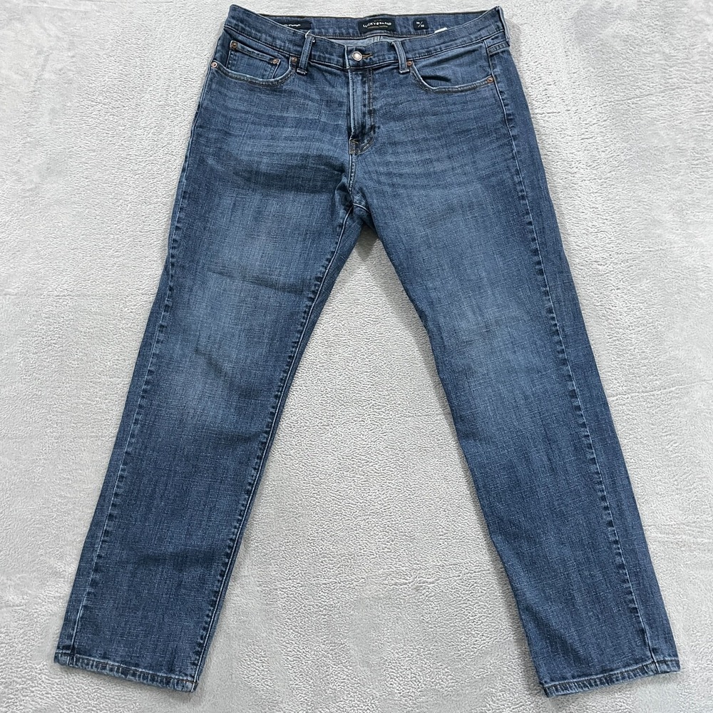 Lucky Brand Jeans Mens 36x32 Blue Dark Wash 221 Original Fit Straight Leg Cowboy